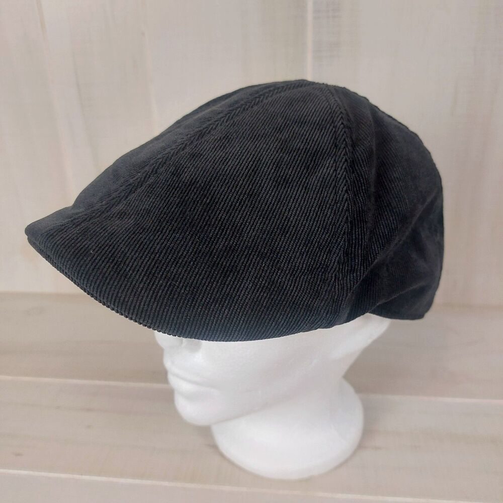 VTG Levis Newsboy Lined Corduroy Flat Hat Men's Sz L/X Black